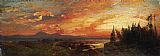 Thomas Moran Sunset on the Great Salt Lake, Utah painting
